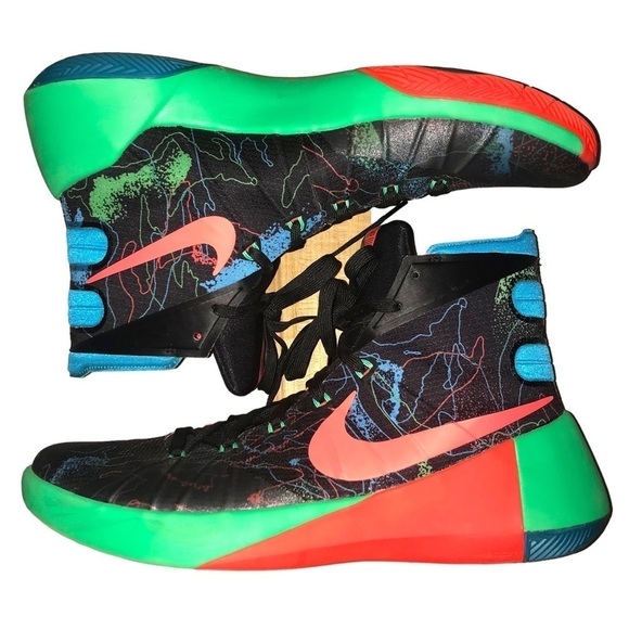 Nike Hyperdunk ‘15 Prm Ep/Hyper Dunk Premium Black Blue Lagoon HT Sneaker M 12.5 - Picture 3 of 11